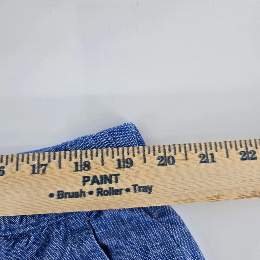 Talbots Linen Pants Womens Plus Petite 100% Linen Elastic Waist Blue 2XP